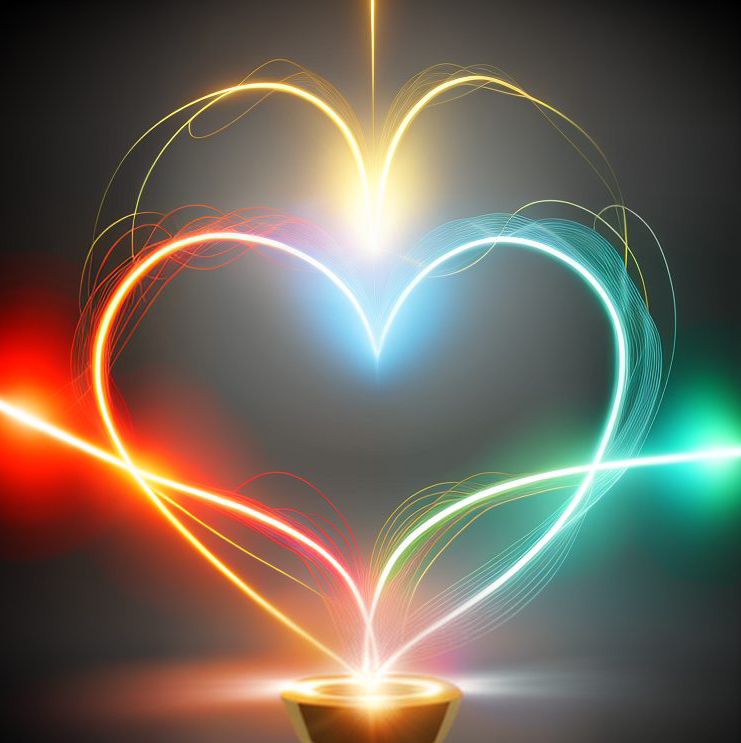 Heart radiating strong